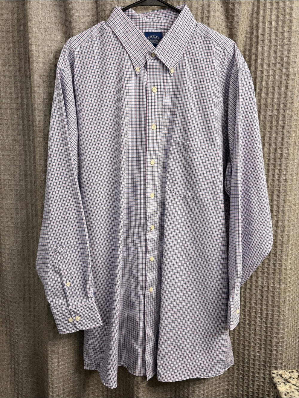 Eagle Shirtmakers Men’s XXL Navy Plaid Dress Shirt